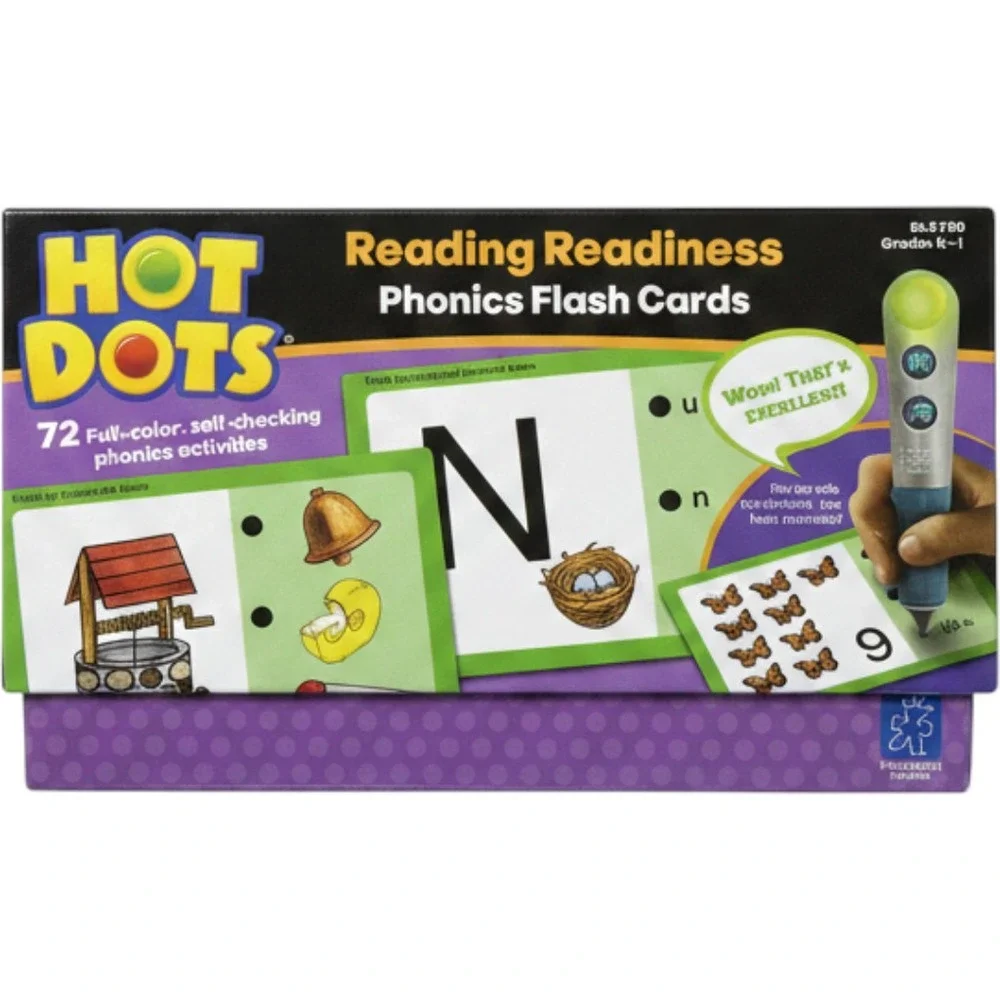 Hot Dots Reading Readiness Phonics Flash Cards Educational Insights EI-2780 K-1